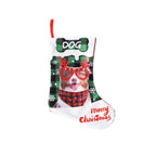 Blue and black plaid dog Christmas decoration showcasing classic pet imagery in country farmhouse style
