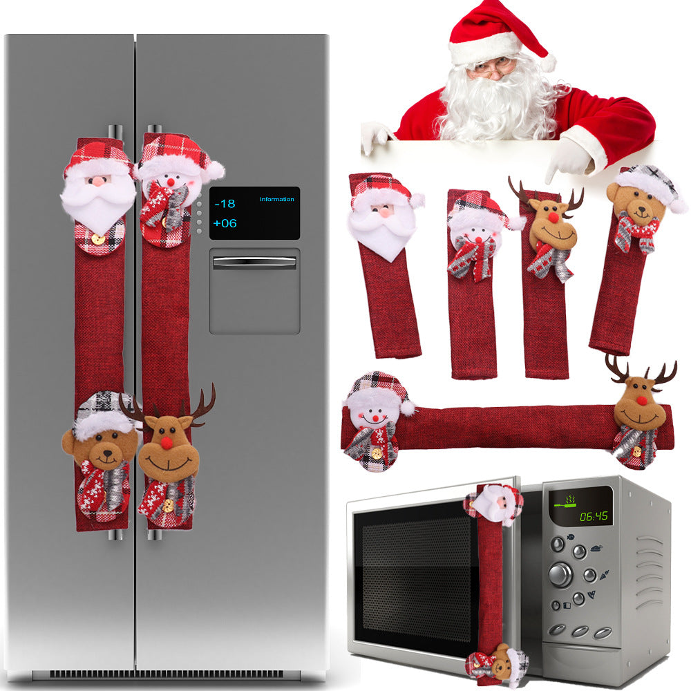 Flannelette Christmas handle covers in festive holiday colors
