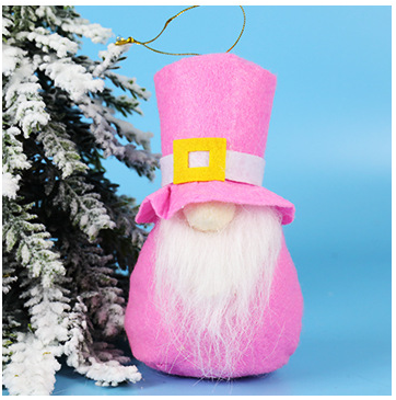 Pink and grey plush Christmas dolls for holiday gift giving