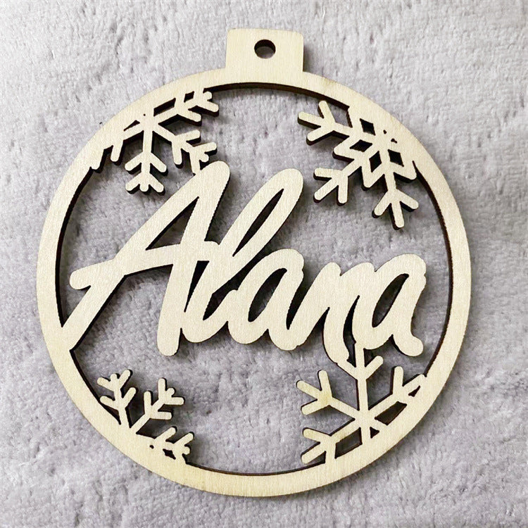 Personalizable wooden Christmas ornament pendant for gifting