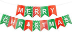 Holiday home decor with colorful Christmas pennant banner