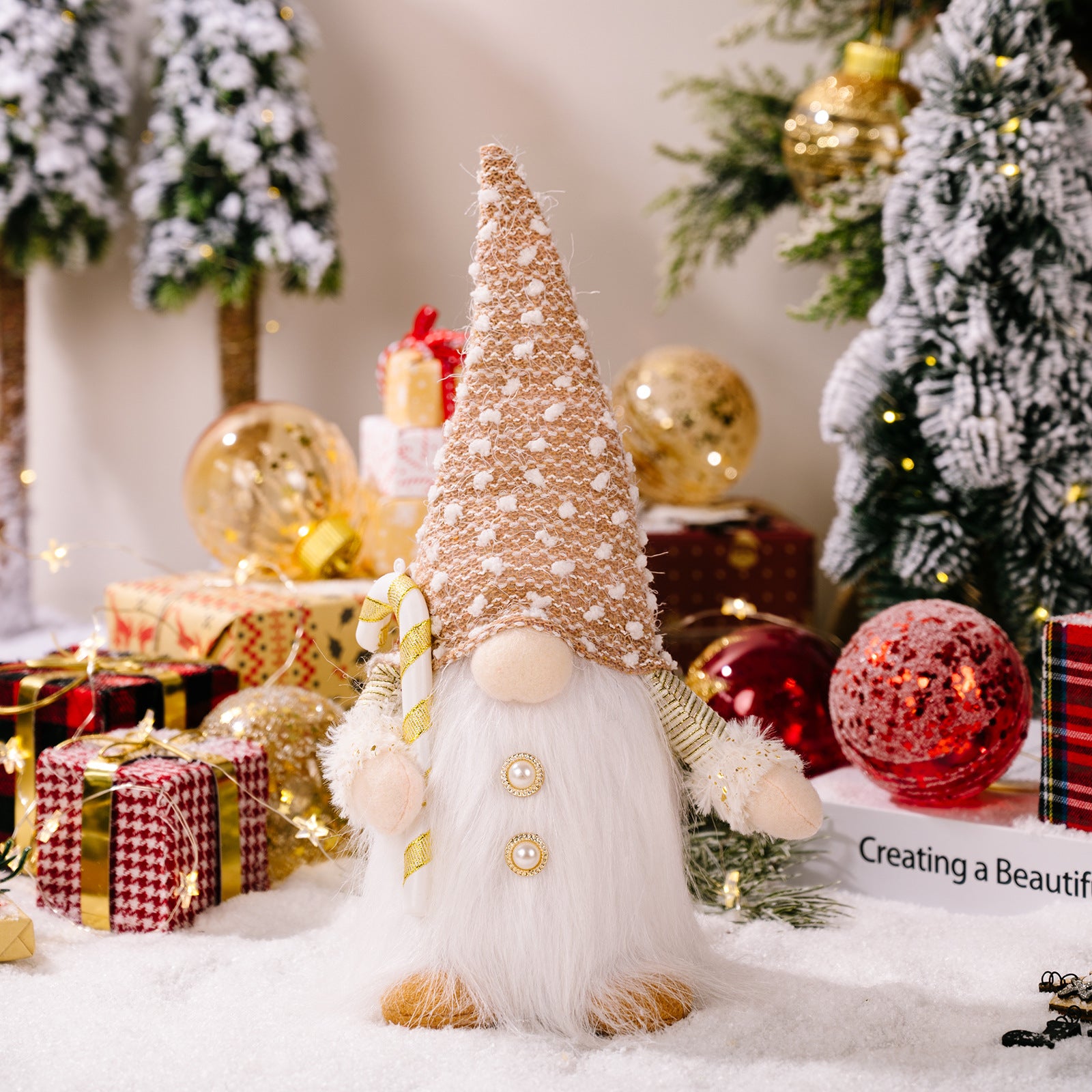Set of festive Christmas tree ornaments in various designs
