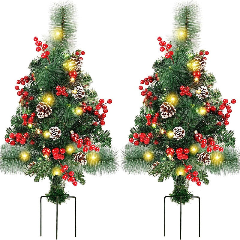 Festive Christmas tree outdoor lamp with warm glow