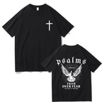 White men's tee featuring faith over fear design