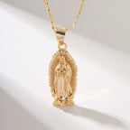 Jesus necklace gold color geometric pendant chain