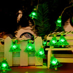 5 meter green LED Christmas lights draped decoratively