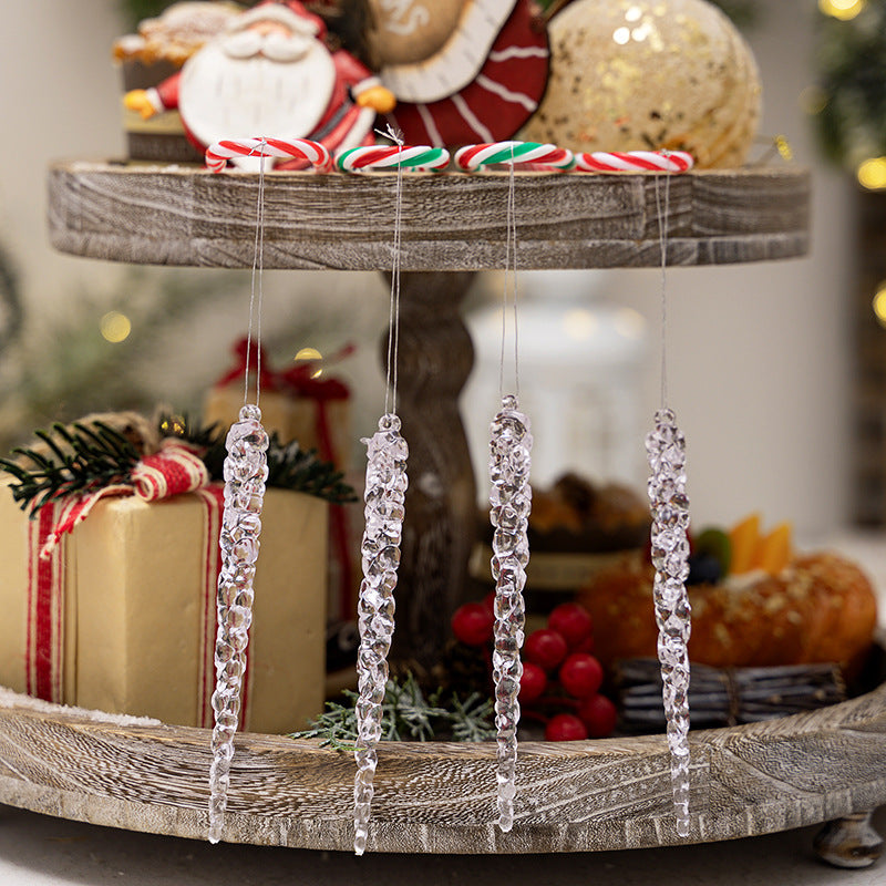 Elegant acrylic icicle ornament catching light