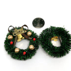 Small Christmas wreath with holiday ribbon details