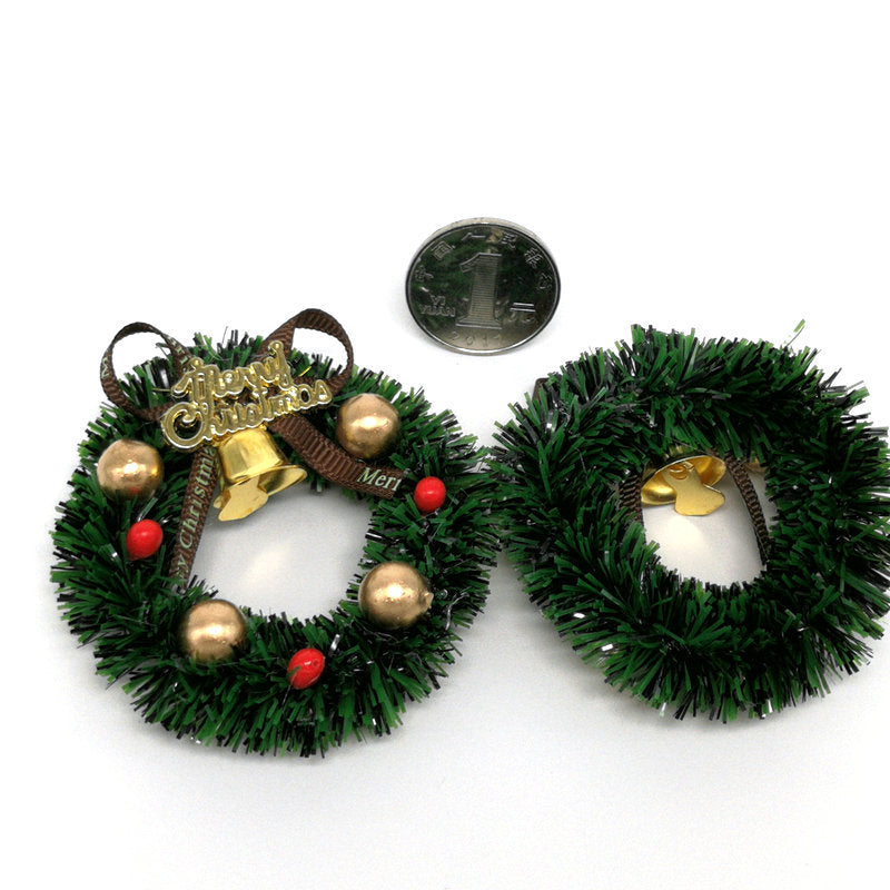 Small Christmas wreath with holiday ribbon details