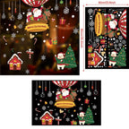 Christmas Day window decoration applied to glass window in living room