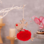 Wooden running elk ornament hanging display for Christmas tree