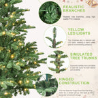 Festive Christmas tree decorated with traditional ornaments and lights
