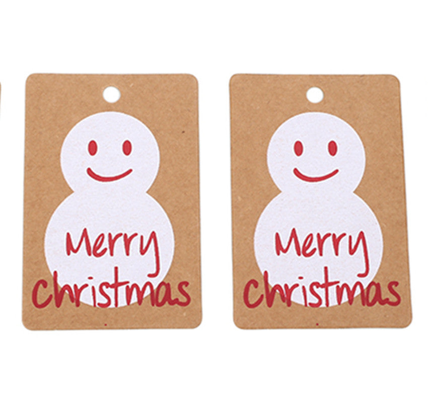 Vintage kraft paper Christmas gift tags with festive holiday designs