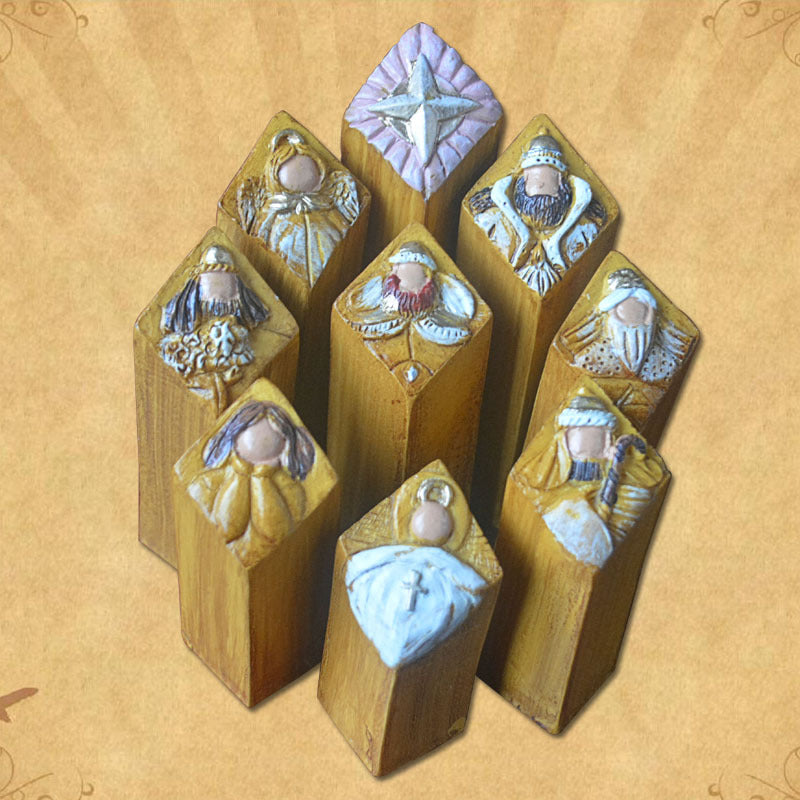 Resin Christmas ornaments featuring Jesus statues ready for gift giving