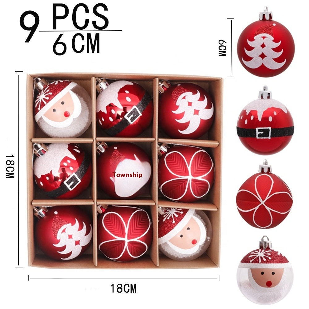 Cartoon style Christmas ball ornament with warm holiday colors