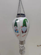 Iron hot air balloon lantern with rainbow design for holiday ambiance