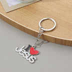 Two Jesus keyrings displayed together as a gift set