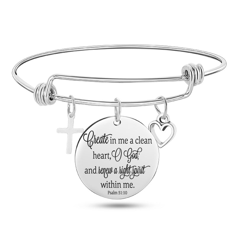 Scripture Stainless Steel Bangle Bracelet Secondary image
