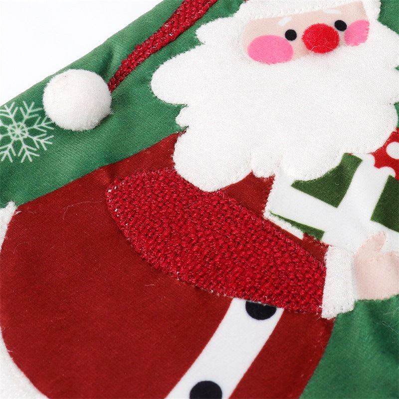 Holiday gift bag in sock-elderly style red and green colors