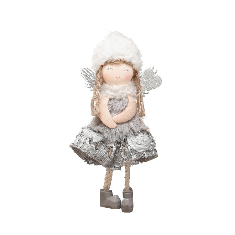 Elegant white lace angel hanging ornament for Christmas trees