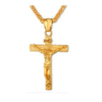 Titanium steel cross pendant with geometric vintage design