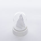 Wooden Christmas tree ornament with warm holiday illumination