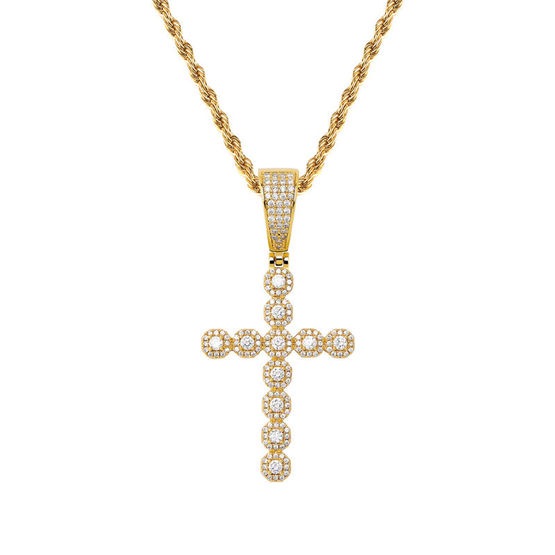 Unisex retro cross pendant necklace styled for everyday wear