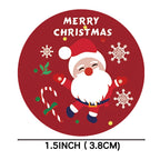 Close-up of Merry Christmas design on kraft paper sticker labels
