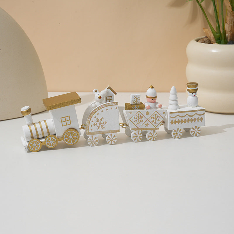 Classic wooden train Christmas ornament bringing nostalgic charm to holiday decor