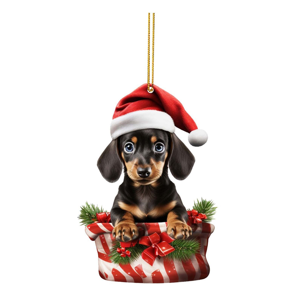 Puppy flat pendant Christmas decoration for holiday tree display