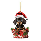 Puppy flat pendant Christmas decoration for holiday tree display
