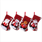 Natural linen Christmas gift stocking