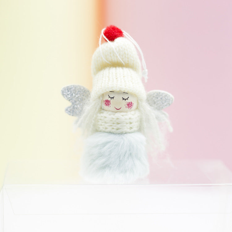 Cute angel girl pendant ornament in festive holiday colors