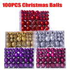 100-pack matte plastic Christmas balls for holiday tree decorating