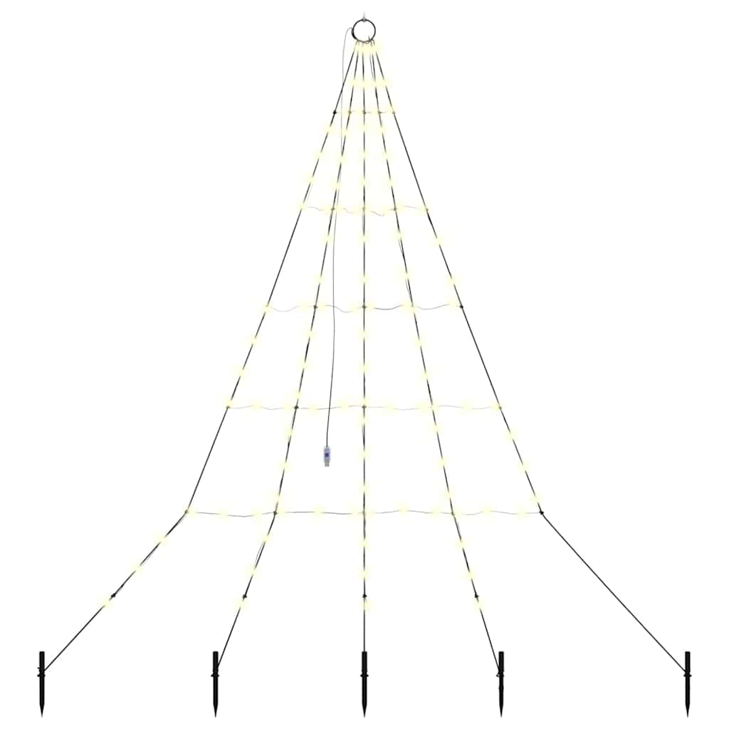 Festive LED Christmas tree with 112 warm white lights and 8 lighting modes