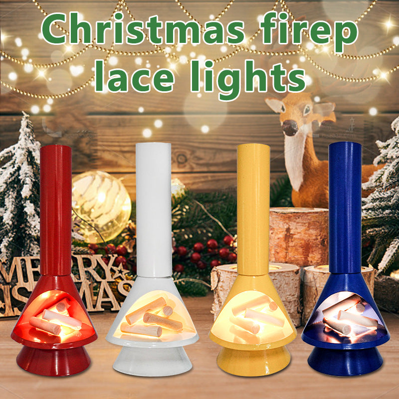 Luminous Christmas fireplace decoration in festive holiday setting for Christian home Main image