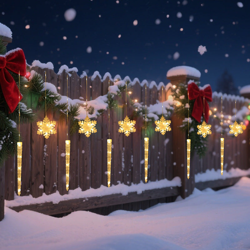 Plastic snowflake Christmas decorations with USB power and 8 lighting modes