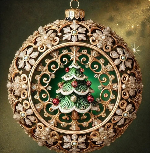 Festive acrylic ornament with whimsical universe theme for holiday decorating
