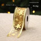 Christmas tree ribbon decoration in three festive colors