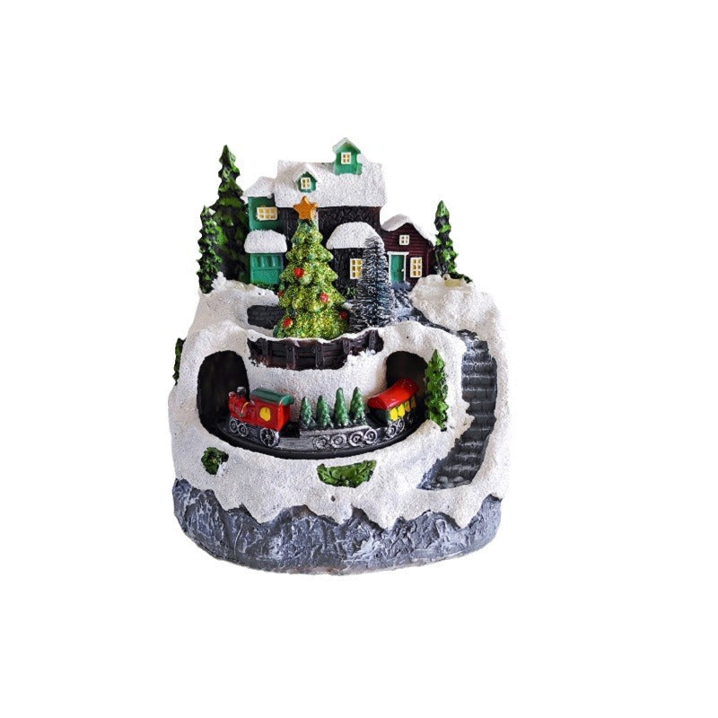 American country Christmas train decoration showcasing detailed craftsmanship