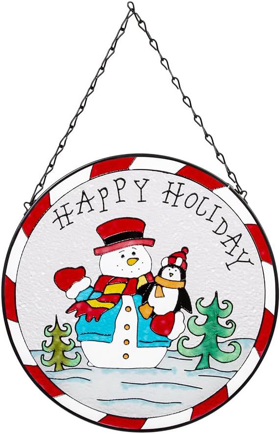 Snowman family acrylic holiday window decoration