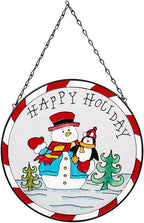 Snowman family acrylic holiday window decoration