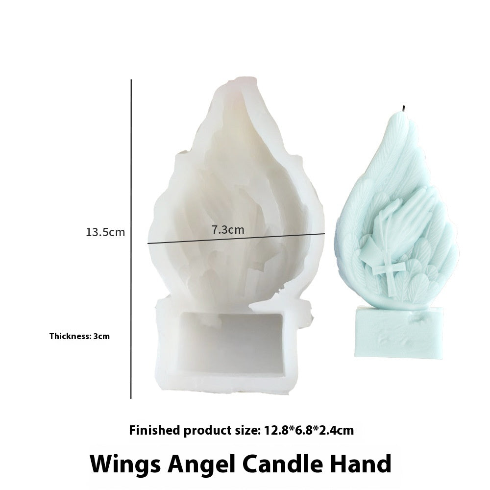 Angel wings template mold for creating devotional candles