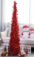 Folded compact Christmas tree for easy holiday storage