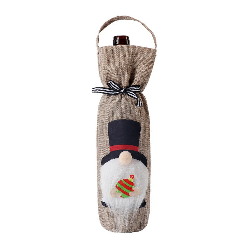 Christmas wine bottle cover in Nordic style with seasonal appeal