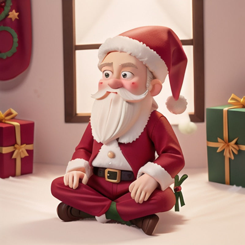 White Beard Christmas Resin Figure as festive garden ornament in winter setting
