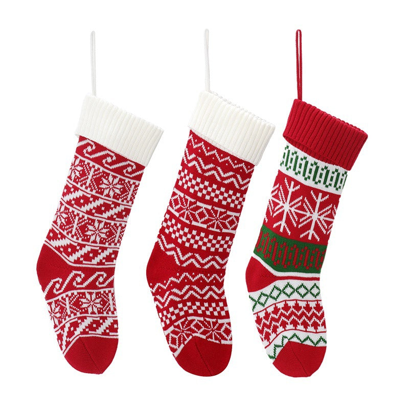 Cozy holiday socks in classic Christmas colors for seasonal decorating
