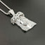 Gold-plated Jesus pendant necklace with diamond accents - front view