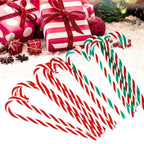 Christmas candy cane ornament set with red and white plastic pendants