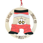 Christmas wooden bell decor with detailed craftsmanship